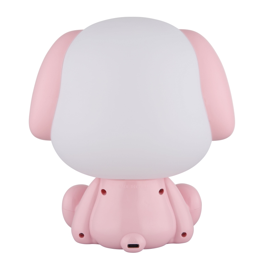 Globo 21761P - Luz nocturna infantil LED recargable y regulable PUPPY 1 W/5 V 500 mAh rosa